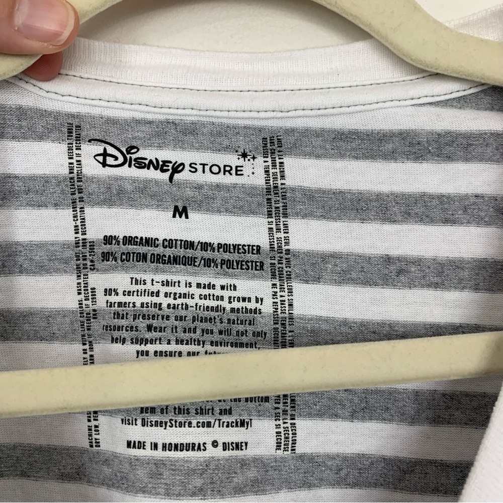 Disney White Gray Stripe Love Graphic T-Shirt Size Medium - Picture 2 of 9